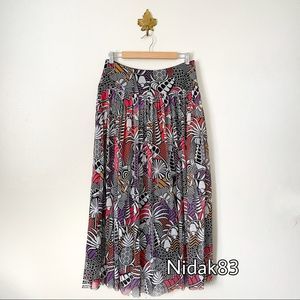 Farm Rio Anthropologie Tropical Mesh Maxi Skirt Medium